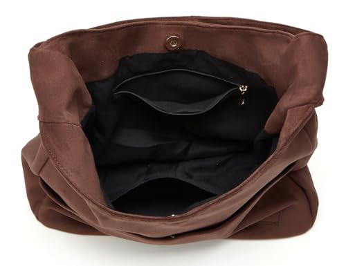 Women Tote Handbags Chic Vegan Leather Tote Bag Purse Stylish Casual Trendy Large Soft Shoulder Bag - color: C-coffee