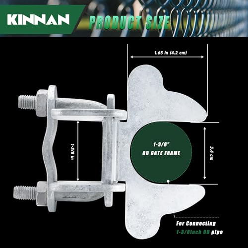 1-3/8" Kennel Gate Latch,KINNAN Butterfly Gate latches,Chain Link Fence Gate Latch Lock for Dog Kennels with Padlock Hole,Kennel Panels from 1-3/8'' to 1-3/8" Kennel Gate Frame 1 PCS - size: 1-3/8 1Pcs