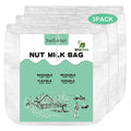 3 pack 14"x14" Nut Milk Bag Large Reusable Food Strainers Nut Bags | for Straining Almond/Soy Milk Greek Yogurt Professional for Cold Brew Coffee Tea Beer Celery Juice Fine Nylon Mesh - size: 3 pack - 14"x14"