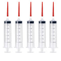 5Pcs Drench Gun Feeding Syringe, Small Animal Pet Livestock Drench Syringe with 5Pcs Screw In Drench Nozzle for Liquid Measuring Watering Refilling Feeding (50ML) - size: 50ML