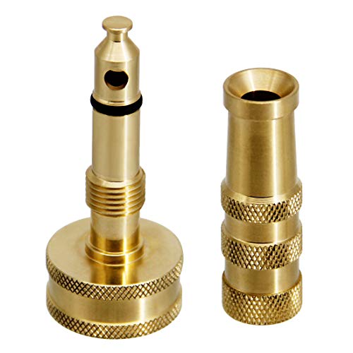ATDAWN Brass Hose Nozzle, Heavy-Duty Brass Adjustable Twist Hose Nozzle, 2 Pack (3") - size: 3 Inch
