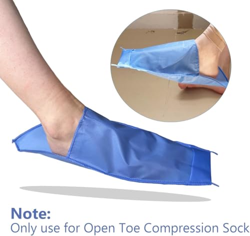 Open Toe Compression Sock Aid for Easy Slide - Slip Stocking Applicator to Help Assist Put On for Elderly, Disabled, Pregnant, 2 Pcs (Blue) - size: 2 Pcs (Blue)