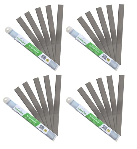 8-Inch Floor Scraper Blades, 20 Pack Replacement | Twenty 8-inch angled replacement blades fit compatible floor scrapers for flooring removal, adhesive, residue and demolition - size: Pack of 20