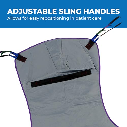 Patient Aid Solid Fabric Full Body Sling for Hoyer Patient Lift Sling | Holds up to 600 lb | Soft Padded Polyester Weave | Full Body Support | Hoyer Safe Lifting for Elderly & Bariatric - size: X-Large