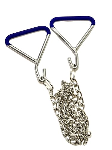 Set of 3 Calving Chain and Handles | 60" Long Chain with 2 Handles | OB Chain and Handles Set | Calf Delivery Pulling Chains Legcatch - Stainless Steel