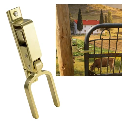 1PCS Heavy-Duty One-Hand Gate Latch for Farm, Ranch & Backyard | Automatic Spring Lock, Rust-Resistant Steel, Easy Install on Wood, Metal & Pipe Gates
