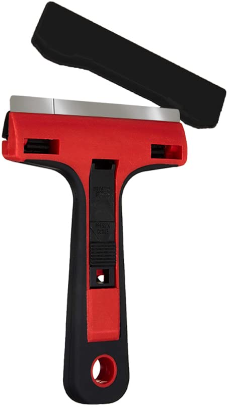 ALLWAY GTS-G Glass & Tile Scraper with Snap-On Blade Guard, 4" | Soft-Grip Handle, Easy Blade Change - style: Glass & Tile Scraper with Guard