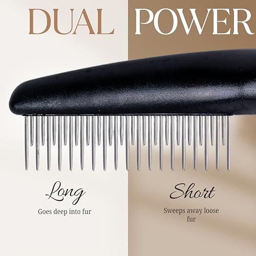 Poodle Comb with Rotating Teeth - 5-in-1 Dog Dematting Tool - Used for Small Size Breeds and Puppies - Cat Comb for Shedding and Deshedding - size: Rotating Comb
