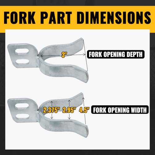 VIVIDA Chain Link Gate Latch 1-3/8" x 2-3/8", Fence Gate Fork Latch, 1 PCS | Galvanized Fence Gate Lock, Chain Link Fence Parts, Bolts & Nuts Included - size: 1-3/8" x 2-3/8" (1 PCS)