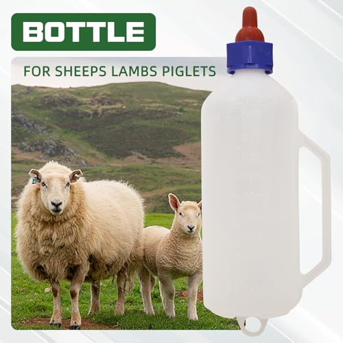 1000ML Baby Lamb Milk Feeder Bottle with Handle and Detachable Nipple,Calf Sheep Lamb Bottles for Baby Lambs Feeding Nursing Bottle Cup with a Replacement Nipple (1000ml) - size: 1 Count (Pack of 1)