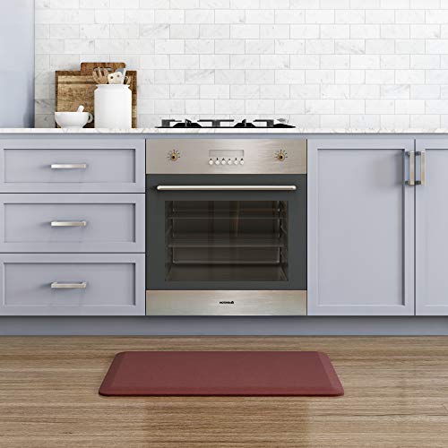 GelPro Designer Comfort Grasscloth Crimson Ergo-Foam Anti-Fatigue Kitchen Floor Mat, 20"x32" - color: Grasscloth Crimson, size: 32"L x 20"W x 0.8"Th