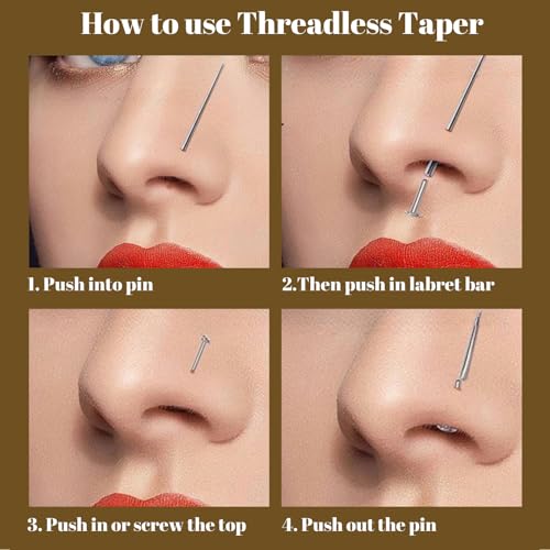 16G 18G Piercing Taper & Ball Grabber Tool -Flat Back Earrings Applicator Tool,Body Piercing Kit for Changing Jewelry