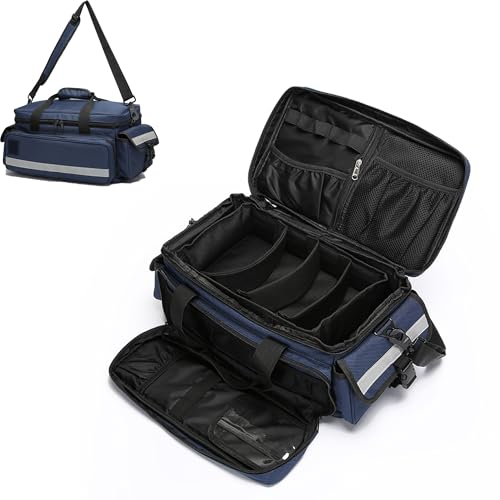 Medical Bag,First Aid Bag,Emergency Bag, Organizer Professional First Responder Trauma Bag with Detachable Dividers for Nurses,Home Health Care, EMT(Bag Only) - color: Blue