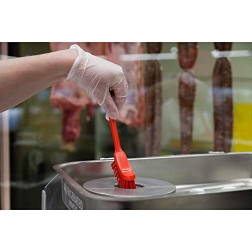 Vikan - Fine Dish Brush - Heavy-Duty, Narrow, Slip-Resistant Cleaning Brush, Polypropylene, Polyester Bristle, 11 Inch, Red, (42874) - color: Red, size: 1 Count (Pack of 1)
