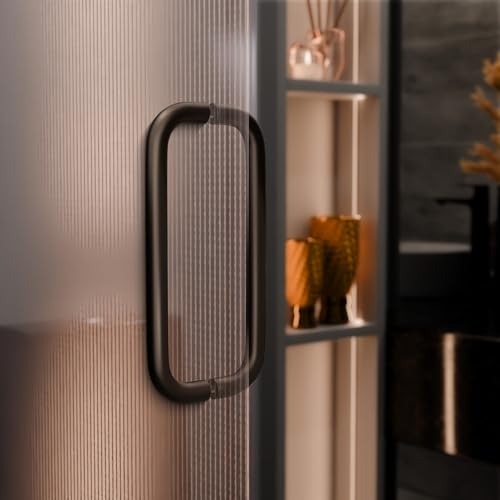 BRIXWELL Straight Back-to-Back Pull Handle Aluminum Material, Dark Bronze Finish, 9" Total Length, 8" Center-to-Center, 1" Diameter, 3-1/4" Projection - color: Dark Bronze, size: 9 Inch