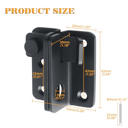 Alise Black Flip Latch Gate Latch,Shed Door Latch Barn Door Lock,L-Size | Stainless Steel Door Lock Latches for Shed Barn Wooden Fence Chicken Dog Cage Window Cabinet Backyard Garage - color: Matte Black, size: Large Size (SS)