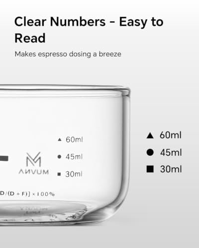 2 oz Espresso Shot Measuring Cup Glass, Clear, 1 Pack | Handleless Compact, Spill and Easy Pouring V-Shaped Spout, Dual-cup setup, Heat-resistant - color: Clear