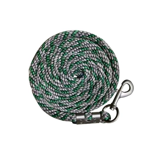 Horse Poly Lead Rope with Heavy Duty Bolt Snap, Braided Rope for Horse and Livestock (Green/Silver) - color: Green/Silver
