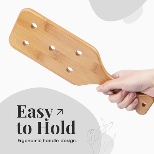 12inch Bamboo Paddle with Holes,Unfinished Wooden Paddle,1 Pack | Size : 12 x 4 x 0.6 Inches, Thickened Bamboo With Airflow Holes, Smooth Surface for Crafts and Decorating - size: 12 inch