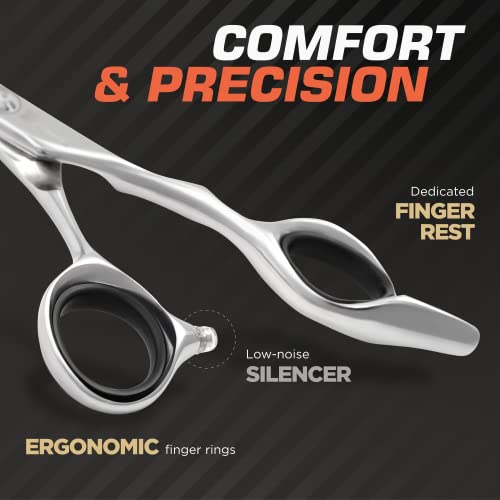 Fagaci Professional Thinning Shears 6" 440C Thinning Scissors Sharp Blades | Premium 440C steel, master sharpened to a razor edge for fine, precise cuts, For salon and home use, Case and cloth included