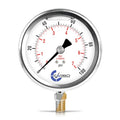 Carbo 100 PSI Liquid Filled Pressure Gauge with NIST Traceable Certificate, Calibrated in USA Lab, 4" Dial, 1/4 NPT Lower Mount, ASME Grade A, 304 SS Case, Brass Wetted Parts, PSI/Bar - size: 0-100 Psi, style: NIST TRACEABLE