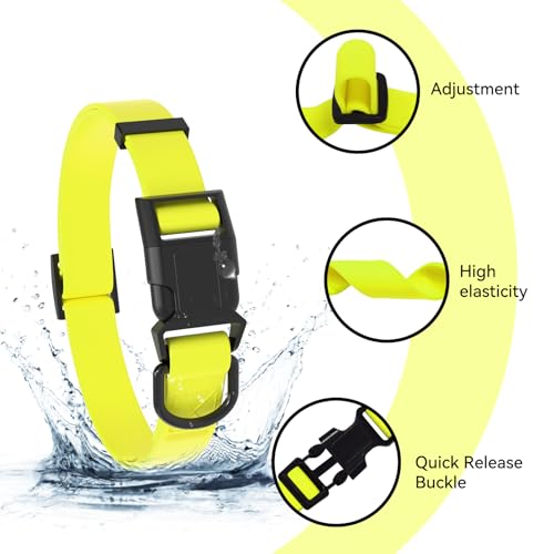 Waterproof Dog Collar, Easy to Clean Rubber Dog Collars with Quick Release Buckle Fits Small Medium or Large Dogs (Yellow, M < 11.8-18.5 inch) - color: Yellow, size: M (11.8-18.5 inch)