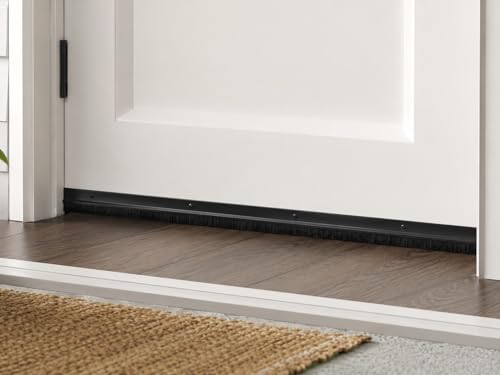 Randall Manufacturing Co., Inc | Door Sweeps – Aluminum & Brush | Brush Sweeps for Gaps Up to 1” | Black Holder | 3 Feet | Fill Gaps & Keep Unwanted Debris Out