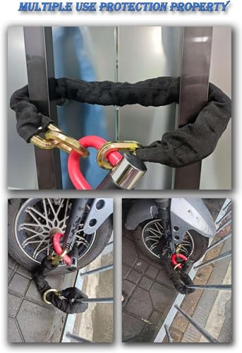 Heavy Duty Security Chain, 2-Pack 2.6ft x 1/2" Cut Proof Hardened Steel Lock Chain for Motorcycles, Trailers, Gates & Garage Anti-Theft, 12mm Maximum Security Chain with Anti-Cut Design - size: 2.6FT 2 Pack