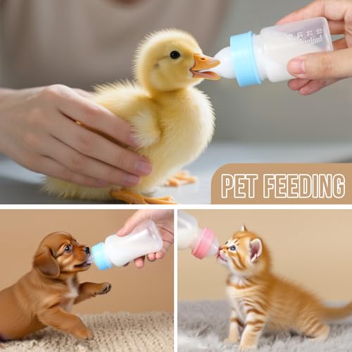 ASEVAT 5 oz 3PackPet Feeding Bottle, Anti-Choking Puppy Feeder Design,with 3pcs Replaceable and Reusable Silicone Nipples for Feeding Puppies, Kittens, Small Animals - color: Yellow