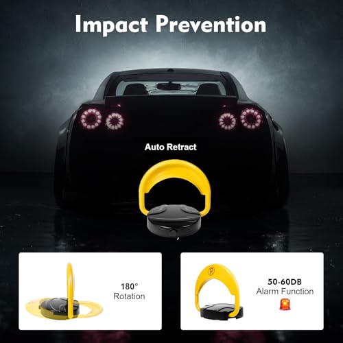 Foldable Parking Block, Automatic Remote Control Parking Lock Carport Auto Space Stall Barrier 65.6 Ft Private Car Parking Latch Space Lock Car Park Driveway Guard Saver
