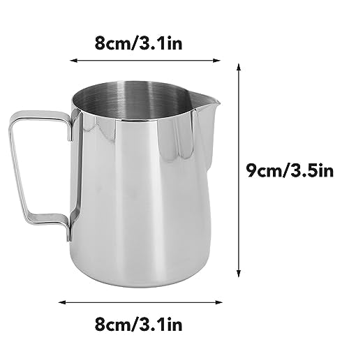 304 Stainless Steel Milk Frothing Pitcher Silky Latte Art Perfect Cappuccinos Measuring Cup for Baristas (350ML) - size: 350ML