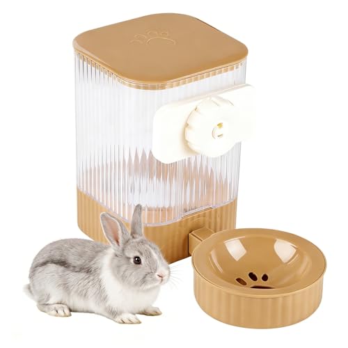 Small Pet Automatic Water Dispenser 1.6L - High-Temp Resistant, Detachable Easy to Clean, Non-Spill Auto Water Level | Food Grade Cage Mountable Feeder for Rabbit, Cat, Guinea Pig, Call Duck, Puppy