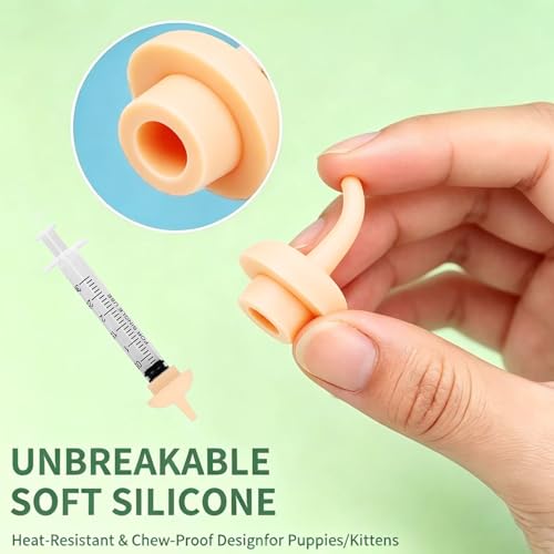 Pet Nursing Kit - Kitten Bottle Feeding Set with Mini Soft Nipples & Syringes for Newborn Puppies, Squirrels & Small Animals