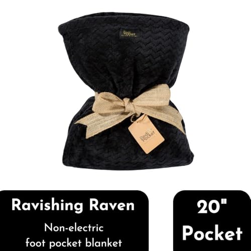 50"x70" Ravishing Raven Foot Pocket Blanket Plush Fleece Non-Electric - color: Ravishing Raven