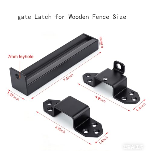 Heavy Duty Slide Bolt Gate Latch,Gate Latch Lock with Padlock Hole,Gate Latch for Wooden Fences, Barn Doors, Sliding & Swing Gates, Outdoor Sheds & Courtyards, Matte Black (1Pack) - color: Black (1Pack)