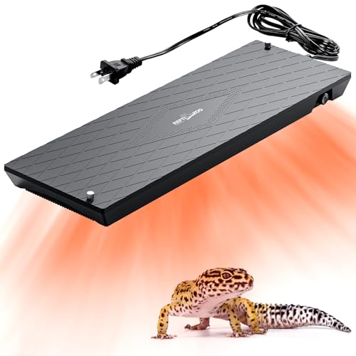 REPTI ZOO Reptile Heat Panel Adjustable Temperature Reptile Heating Plate, Mountable Under Lid, for Hermit Crabs/Leopard Geckos/Turtles/Snakes/Lizards - size: 6" X 18"