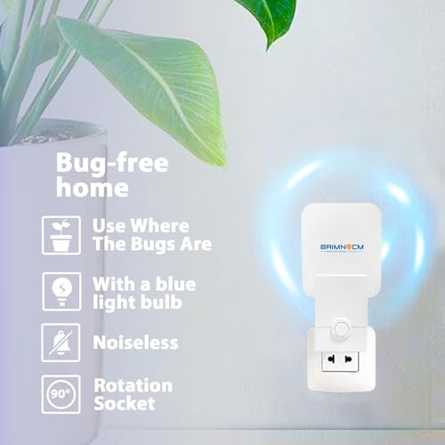 Plug in Flying Insect Trap, Blue Light Bug Catcher, 4 Device+8 Refills | Gnat Traps for House, Indoor Fly Trap for Fruit Fly, Moth and Mosquito, Flying Insect Catcher