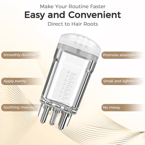Minoxidil Applicator, Quick Efficient Apply No Messy Hair Serum Applicator | Small Minoxidil Applicator Tool, Hair Applicator Bottle Minoxidil Brush Scalp Applicator Comb Dedicated to Minoxidil - style: Style NNL-C