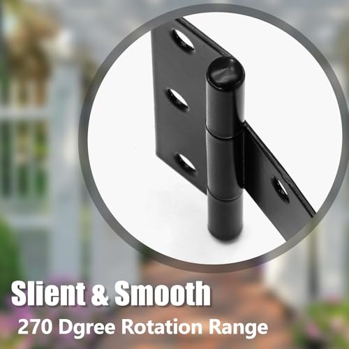 Murtenze Heavy Duty T-Strap Hinge, Black, 10 Inch, 6 pcs | Shed Door Hinges, Gate Hinges, Tee Hinge Wrought Hardware, For Wooden Fences Yard, Rustproof - color: Black, size: 10 Inch - 6Pack