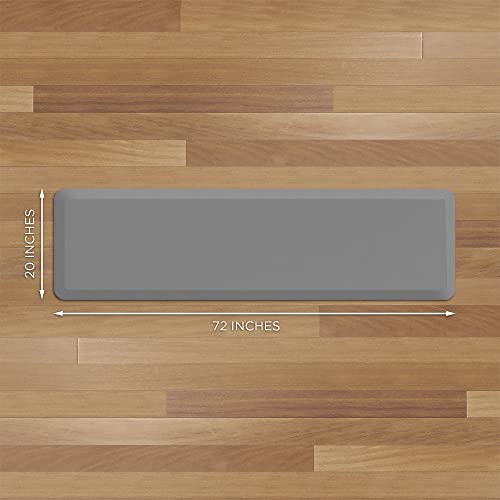 NewLife by GelPro Anti-Fatigue Nonslip 1/2" Thick Hard Floor Utility Mat for Garage, Patio and Kitchen, 20" x 72", Leather Grain Grey - color: Leather Grain Grey