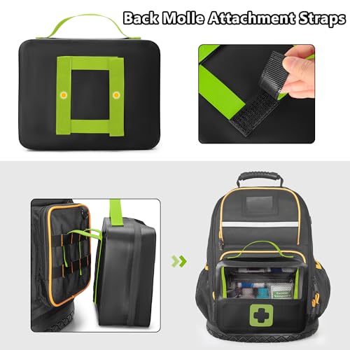 Marscamd Waterproof Empty First Aid Bag with a Detachable Panel | Small Medical Bag with Molle System, Green (Bag Only) - color: Green