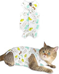 ANWA Cat Recovery Suit - Breathable Cat Onesie for Cats After Surgery Female, Kitten Surgery Recovery Suit Female Abdominal Wounds - color: Dinosaur, size: Small