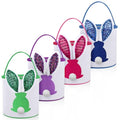 Honeydak 4 Pcs Lighted Easter Baskets for Kids Bunny Easter Egg Hunt Bags Canvas Tote Gift Bags Egg Buckets with Handles for Eggs Hunt, Toys, Candy, Gifts Party Favors(Paillette Rabbit Ear) - style: Paillette Bunny Ear