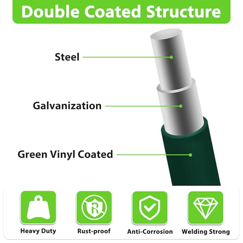 Green PVC Coated Welded Wire Fencing,2"x3" 16 Gauge,60inch H x 100ft L Garden Wire Fence Roll,2/3/4/5/6ft Tall x 50/100 ft Long Hardware Cloth Metal Mesh for Yard,Farm,Chicken,Dog,Vegetable Protection - color: Green, size: 2"x3" 60inx100ft