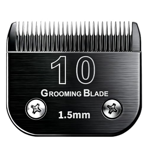 Size 10 Detachable Dog Grooming Blades, Compatible with Andis, Oster A5, Wahl KM10 Series Clippers, Cut Length 1.5mm, Black (10#1.5mm, 1 Pcs) - size: 10#1.5mm, 1 Pcs