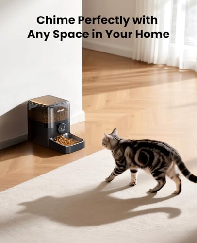 oneisall Automatic Cat Feeder for Large Kibble and Snacks, 12 Cups/3L Timed Pet Feeder for Cats Indoor, Programmable Dry Food Dispenser (Black) | Large Kibble and Snacks, 12 Cups/3L, Programmable Dry Food Dispenser, Corded, Black