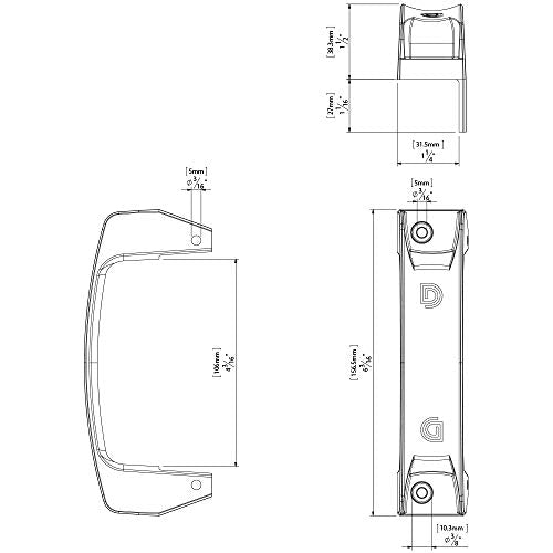 D&D TECHNOLOGIES LL3GHWT Gate Handle, Reversible for Right or Left Handing, Side-Fixing Legs Provide Easy Alignment & Added Strength, for Any Square Post Gate - color: White