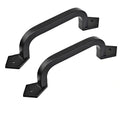 9" Square Door Pull Handle in Black - Solid Cast Iron-Pack of 2 - size: 9 inch 2 Pack