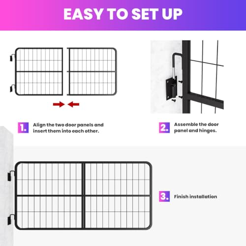 Farm Horse Stall Gate 48 Inch Wide Durable Steel Two-Way Door Guard with Thicker Protective Coating Prevents Warping and Cracking Essential Accessory for Barns and Livestock Pens
