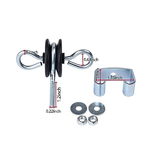 Farm Electric Fence T-Post Gate Handle Anchors Double Hook, 12 | Galvanised Steel, Easy Screws, T-Post Insulators, Black